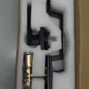AEEKEL Black Front Door Handle No Lock, Exterior Entry Door Handle with Interior Passage Levers, Front Door Lock Set for Left Right Handle Doors, Deadbolt Set Not Included, Non-Locking