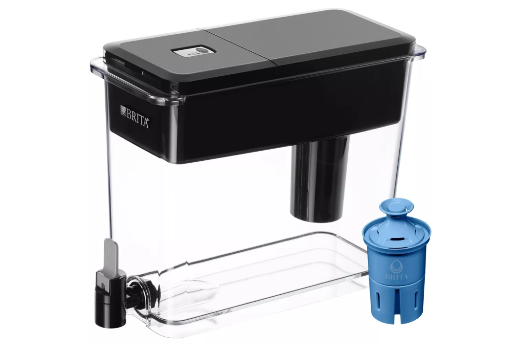 Brita Extra Large 27-Cup UltraMax Filtered Water Dispenser with Filter - Jet Black 