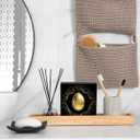 Gold Happy Easter Egg Wooden Box Sign Desk Decor, Luxury Black and Golden Easter Decorative Wood Signs for Home Office Desk Shelf Table Decorations, 5x5 Inch