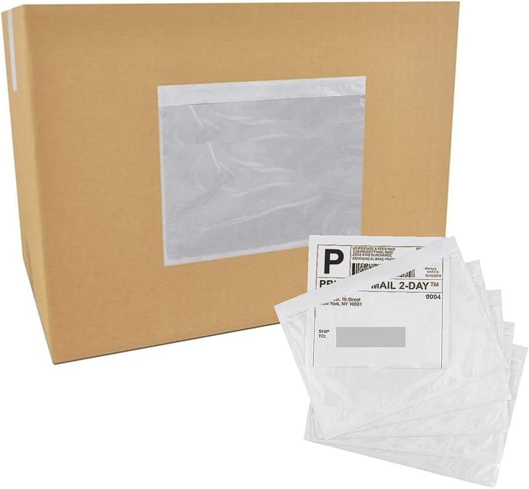 Packing Slip Envelope Pouches By PackageZoom 1000-Pack- Clear Self Adhesive Shipping Label Sleeves - Waterproof Top Loading Invoice/Packing List Pockets- 7x 10 (No Print)