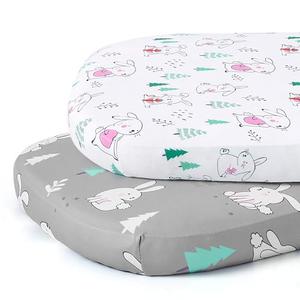 Stretch Fitted Bassinet Sheet Set BROLEX 2 Pack Cradle Sheets for Bassinet Pad/Mattress,Unisex Boys Girls,Ultra Soft,Pink-Bellied Rabbit