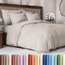 Duvet Cover King Size Set - Extra Soft King Duvet Cover 104" x 90" with 2 Pillow Shams - Hotel Luxury, Easy Care & Fade Free w/ Zipper Closures & Ties - All Season, Comfy and Breathable (Light Grey) (05 - Light Grey (No Comforter))