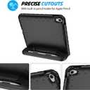 ProCase Kids Case for iPad A16 11th Generation 2025/iPad 10th Generation 2022 with Pencil Holder, iPad 11/10 Case Shockproof Lightweight Cover with Stand Convertible Handle for Children -Black