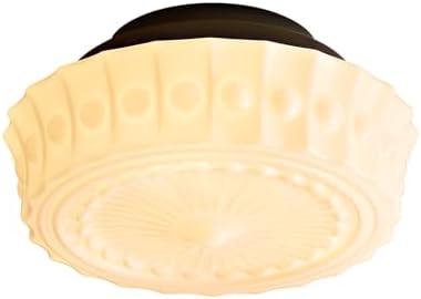 Milk Glass Schoolhouse Ceiling Light - Small 12 Inch Vintage Mid Century Modern Flush Mount Lighting Fixtures - Antique Art Deco Lamp for Hallway Bedroom Kitchen Entryway Laundry Foyer Bathroom Hall