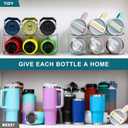 LARGER Compartment - Stackable Water Bottle Organizer Holder - for Stanley & Others' Large Tumbler - Clear Wine Rack, Cup Bottle Holder for Cabinet Home Countertop Fridge Pantry Shelf, 2 Tier Hold 6