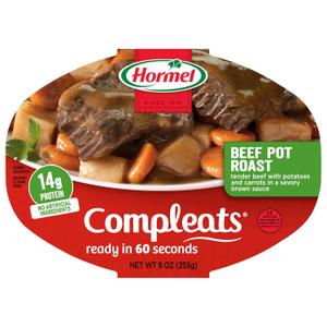 HORMEL COMPLEATS Beef Pot Roast Microwave Tray, 9 Ounce (Pack of 6), Best By 06, 2026
