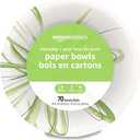 Amazon Basics Everyday Disposable Paper Bowls, 10 oz, Microwave Safe, Soak Proof, White, 70 Count