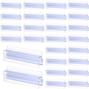 ReliThick 50 Pcs Slatwall Sign Holder PVC Wall Mount Sign Holders Flush Signage Card Grip for Slatwall Panels Supermarket Restaurant Store Garage Retail Shop