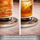 Thirstystone Paeona II Natural Sandstone Coaster 4 Pack Eco-Friendly, Absorbent, Easily Wipes Clean