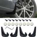 4PCS Car Mud Flaps, Mud Guards, No Drilling Mudguards Mudflaps with Hardware Kits, Automotive Exterior Accessories Universal Front & Rear Wheel Splash Guard for Protecting Car Body