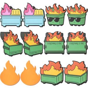 Dumpster On Fire Desk Accessories,6 Shaped-12 Pads Pop up Cute Sticky Notes,It's Fine I'm Fine Everything is Fine,Memo Notes Funny Office Gifts for Women Men Coworkers
