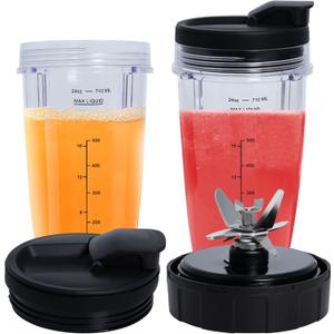 SS150 Blender Blade & 24oz cups Replacement, Only Compatible with Nutri Ninja Foodi Power Blender SS151/SS300/SS350/SS351/SS351TGT/ CO351B/ SS100/ SS101/SS101C/ CO101B (24oz cups and blade)