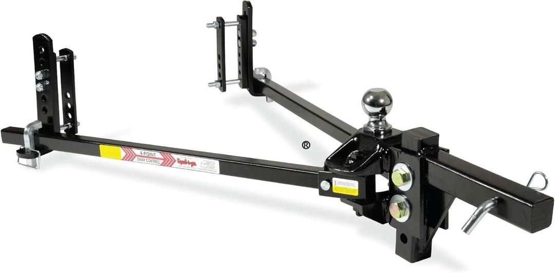 Equal-i-zer 4-point Sway Control Hitch, 90-00-0600, 6,000 Lbs Trailer Weight Rating, 600 Lbs Tongue Weight Rating, Weight Distribution Kit Includes Standard Hitch Shank, Ball NOT Included