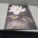 NAMENLAIMI White Floral Canvas Wall Art Magnolia Flower Picture Print Black and White Black and White Pictures for Bathroom Living Room Decor Framed(Magnolia-2,16.00" x 24.00")