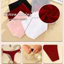 READY TO LOVE Cotton Underwear for Women Pack Breathable Thongs for Women Sexy Stretch Soft Womens Panties Thong (S)