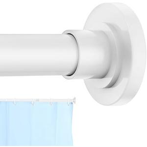 CorkLatta White Shower Curtain Rod 31 to 68 Inch,1 Inch Diameter Adjustable Spring Tension Stainless Steel Telescoping Rod, Easy Install, No Rust