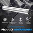 4 Inch Exhaust Pipe, 4'' Stainless Steel Straight Exhaust Pipe, 30" Length 4'' Muffler Replacement Pipe with Two Lap Joint Band Clamps