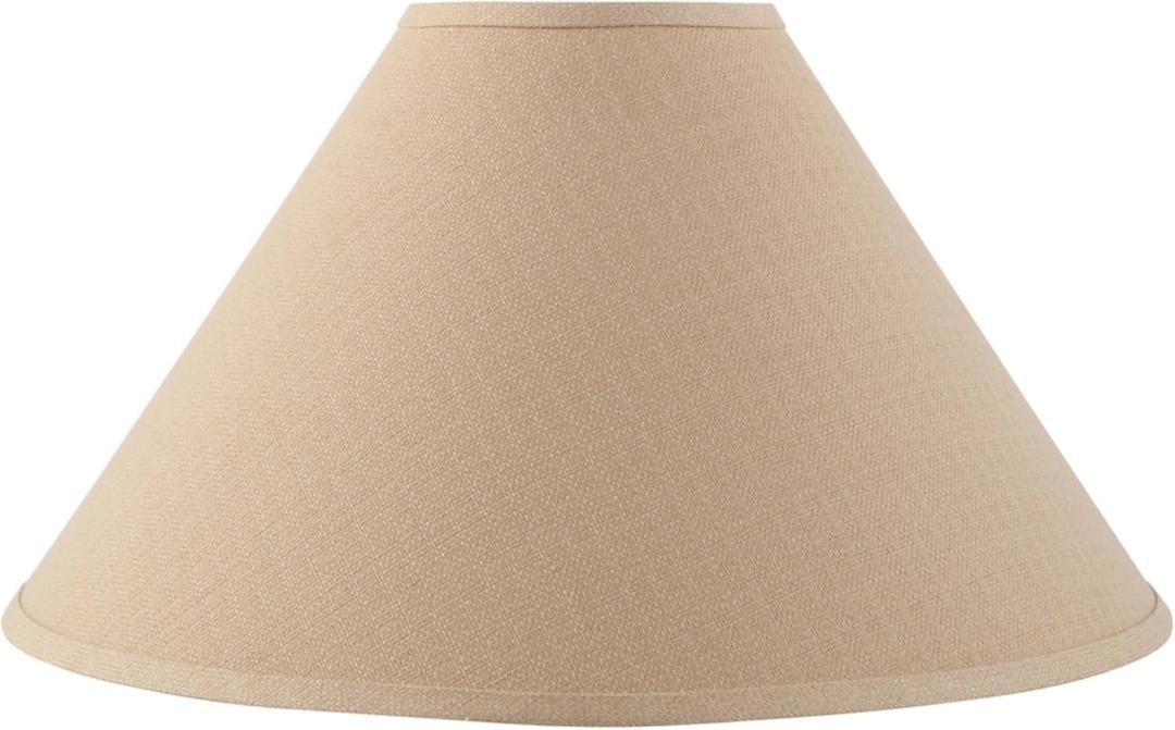 Aspen Creative 32207 Hardback Empire Spider Lamp Shade in Tan, 6" Top x 19" Bottom x 12" Slant Height
