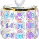 Crystal Trinket Box with Lid, Fancy Glass Necklaces Holder, Small Rings Container, Jewelry Bowlfor Women, Girls, Gift Home Decor (Medium Size)