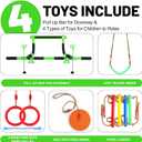 Doorway Swing for Kids & Door Pull Up Bar for Adults, Indoor Kid Swing with 4 Accessories, Multi-Function Doorway Gym, Fits Door Frame 24.41-30.51'' W x 3.94-6.69'' Thickness (Green)