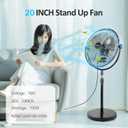 BEESTAR 20 Inch Heavy Duty High Velocity Pedestal Fan,Industrial Standing Fan with Adjustable Height and Tilt,3-Speed,Metal Fan for Industrial, Commercial, Residential, Greenhouse,Black