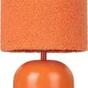 Table Lamp for Bedroom, Bedside Lamps for Nightstand, Minimalist Night Stand Light Lamp with Type-C and USB Ports, Modern Desk Table Lamp for Bedroom, Living Room, Dining Room, Office (Orange)