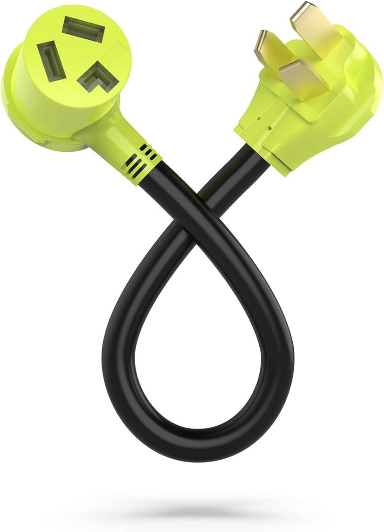 Dryer Adapter 3 Prong to 3 Prong NEMA 10-50P Male to 10-30R Female, 1.5FT 3-Prong Dryer Adapter Plug for 50 Amp and 30 Amp, RV EV Generator Stove Plug STW 10/3 AWG(125/250V)