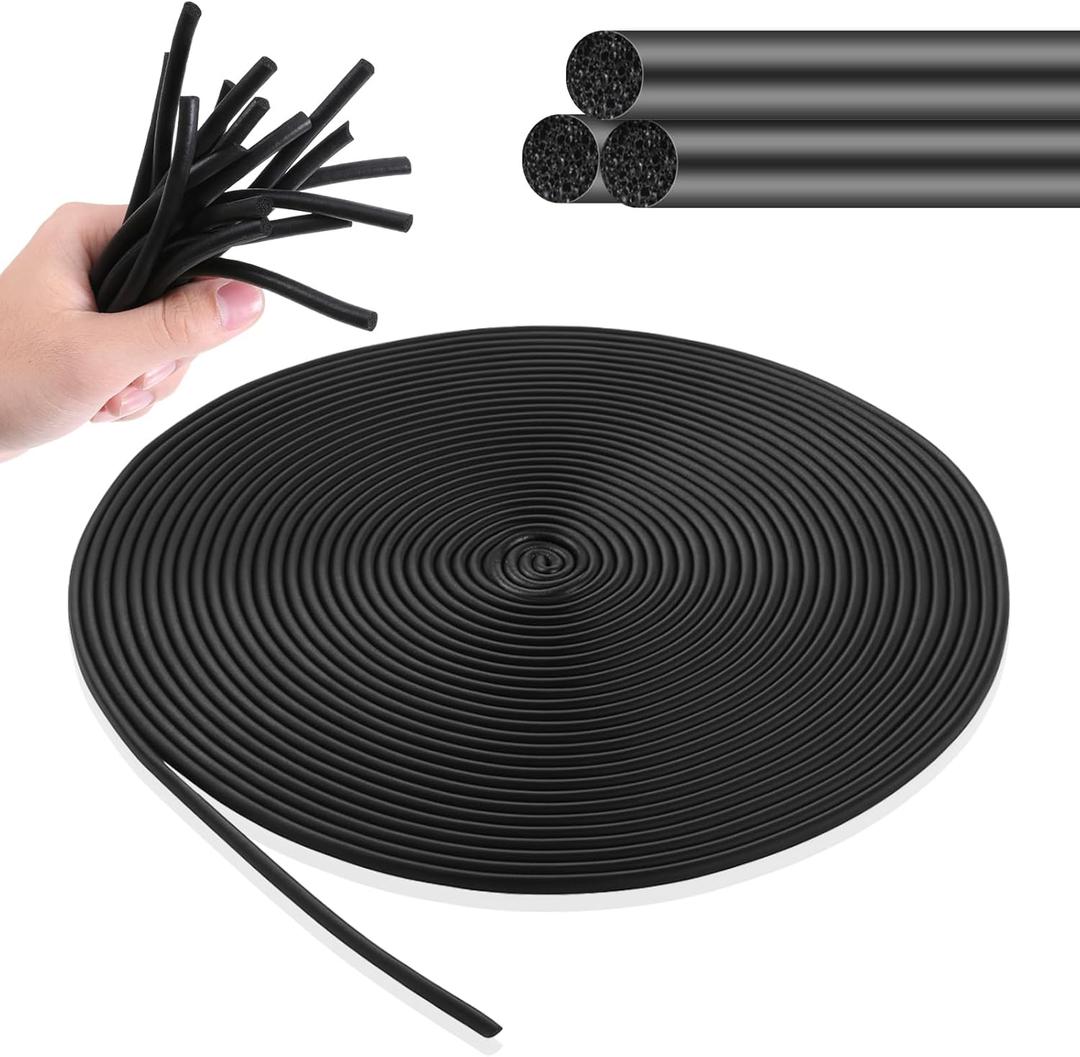 Foam Backer Rod for Gaps 1/4 Inch x 100 FT Rubber Foam Caulk Saver Concrete Expansion Joint Filler for Gaps and Joints, Gray