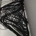 Flber Macrame Wall Hanging Black 59.00" W x 31.00" L Boho Wall Decor Large Boho Yarn Tapestry Living Room Bedroom Home Wall Dcor