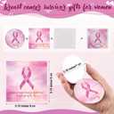 30 Sets Breast Cancer Awareness Valentines Gifts Pink Compact Mirror Bulk Inspirational Cards Breast Cancer Awareness Decorations for Survivor Women Charity Event Campaign Party (Pink)