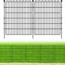 10 Panels No Dig Decorative Garden Fence for Yard, 32 in(H) X 23.6 ft(L) Animal Barrier Fencing for Outdoor Dog, Metal Portable Garden Fences for Borders, Pets, Landscape, Temporary Fence
