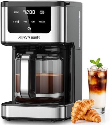 AIRMSEN 14-Cup Programmable Drip Coffee Maker – 1000W Fast Brewing Coffee Machine with Timer, Delay Start & 2H Keep-Warm, 73oz Tank, Touchscreen & Glass Carafe – Perfect for Home & Office Use AIRMSEN 14-Cup Programmable Drip Coffee Maker – 1000W Fast Brewing Coffee Machine with Timer, Delay Start & 2H Keep-Warm, 73oz Tank, Touchscreen & Glass Carafe – Perfect for Home & Office Use