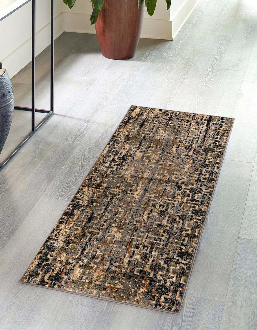 Unique Loom Saturn Collection Area Rug - Aura (Runner 2' 2" x 5' 0", Blue/ Black)