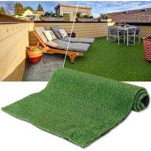 Artificial Grass Turf 4x6FT, 1.77 Inch Realistic Fake Grass Rug with Drainage, Customizable with Extra Large Size, Perfect for Indoor and Outdoor Use, Synthetic Grass Mat for Dogs