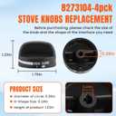 AMI PARTS 8273103 Gas Range Stove Knobs Fit for Whirlpool Stove Knobs Replacements AP6012363 8273107 8273111 ER8273103 (4-Pack,Black) for Whirlpool Range/Oven PS11745570 PS11745570 WP8273103VP