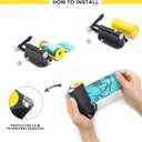 3 in 1 Dog Poop Bags Holder with Built-in LED Flashlight for Leash and Metal Clip for Hanging Used Bags Bi-Color Dog Poop Dispenser with Wristler(2 Holder 30 Bags, Blue&Black)