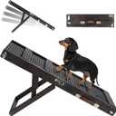 2026 Upgraded Dog Ramp for Couch, Foldable Small Dog Ramp for Sofa, 4 Adjustable Height from 13'' to 21", Portable Stable Pet Step with Non-Slip Pad, Pet Ramps Use for Couch Stairs, Black