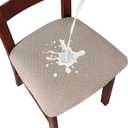 Genina Waterproof Seat Covers for Dining Room Chairs Covers Dining Chair seat Covers Kitchen Chair Covers slipcovers (Khaki, 4 Pcs)