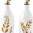 Oil and Vinegar Dispenser with Spout Set of 2, 13.5oz Olive Oil Dispenser Bottle for Kitchen Leakproof Oil Containers with Stainless Steel Pourer Suitable for Oil, Vinegar, Soy Sauce