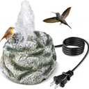 Bird Bath Fountain, Bird Bath Water Fountains with 7W Water Pump, Gray Moss Resin Granite Water Fountain Rock Waterfall for Birdbath, Bird Feeder