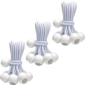 50-Piece YELIER Ball Bungee Cord (White, 6"), UV Resistant, Antioxidant, Secure Tie Down