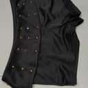 MakeMeChic Women's Fall Y2K Punk Shorts Rivet Studded Straight Leg Mini Shorts Club Outfits (Black), L