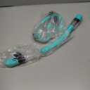 Seovediary Snorkel Set Adults Snorkeling Gear Anti-Fog Panoramic View Swim Mask Dry Top Snorkel Kit with Carry Bag for Snorkeling Scuba Diving Swimming Travel (A-Green+Transparent)