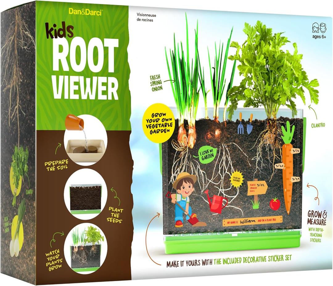 Dan&Darci Root Viewer Kit for Kids - Grow Your Own Plant for Boys & Girls Christmas Gifts - Science STEM Toy & Craft Growing Kits for Ages 4-8 Birthday Gifts for Boy, Girl 4, 5, 6, 7, 8, Year Old