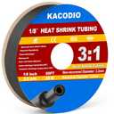 Heat Shrink Tubing 1/8 Inch (3.2mm) 65FT, 3:1 Adhesive-Lined Shrink Tube, Waterproof Wire Shrink Wrap Tubing for Electrical, Automotive, Marine & DIY