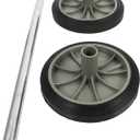 Angoily Trash Can Wheels Replacement, Garbage Can Wheels Replacement Set, Hollow Shaft 2 Rubber Wheels Pulley Wheel, Trash Bin Wheels Replacement, 18x8cm