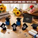 Dunzoom 12 Pcs Graduation Ring Box 2026 with 12 Pcs Greeting Cards Graduation Cap Jewelry Box, Proposal Gift for Her, Surprise Gift Idea Celebration Party Supplies
