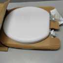 Mayfair Padded Toilet Seat, Cushioned Soft Vinyl over Wood Core Seat, Secure Hinges, Easy Clean, Made in USA, Round, White