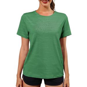 Womens Workout Tops Short Sleeve Shirts Dry Fit Athletic Running Basic Tee 2025 Lightweight Crewneck Summer Outfits (Green, M)