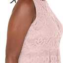 VEIISAR Womens Fashion Sleeveless Lace Fit Elegant Cocktail Party Dress (Pink, M)